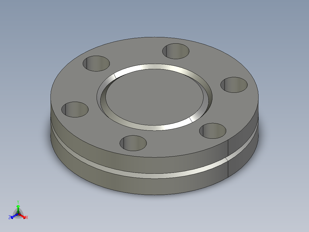 CF16法兰盲板正等轴测图