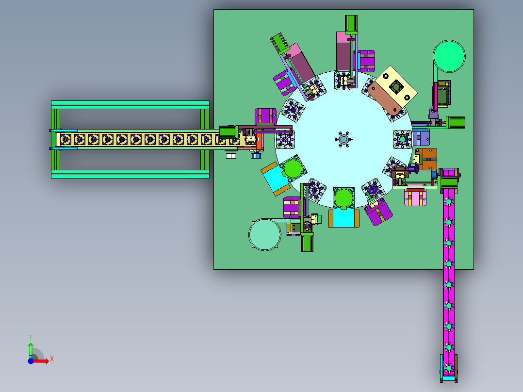 电子风扇转盘式组合机前视图