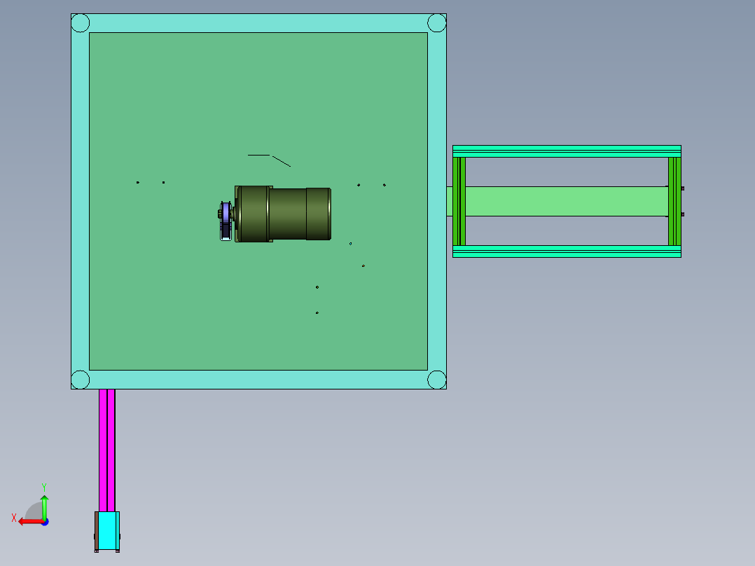 电子风扇转盘式组合机后视图