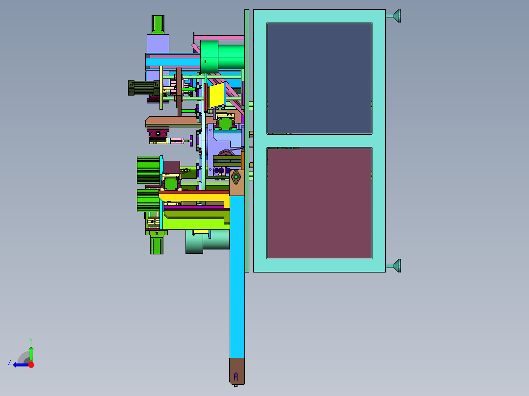 电子风扇转盘式组合机右视图