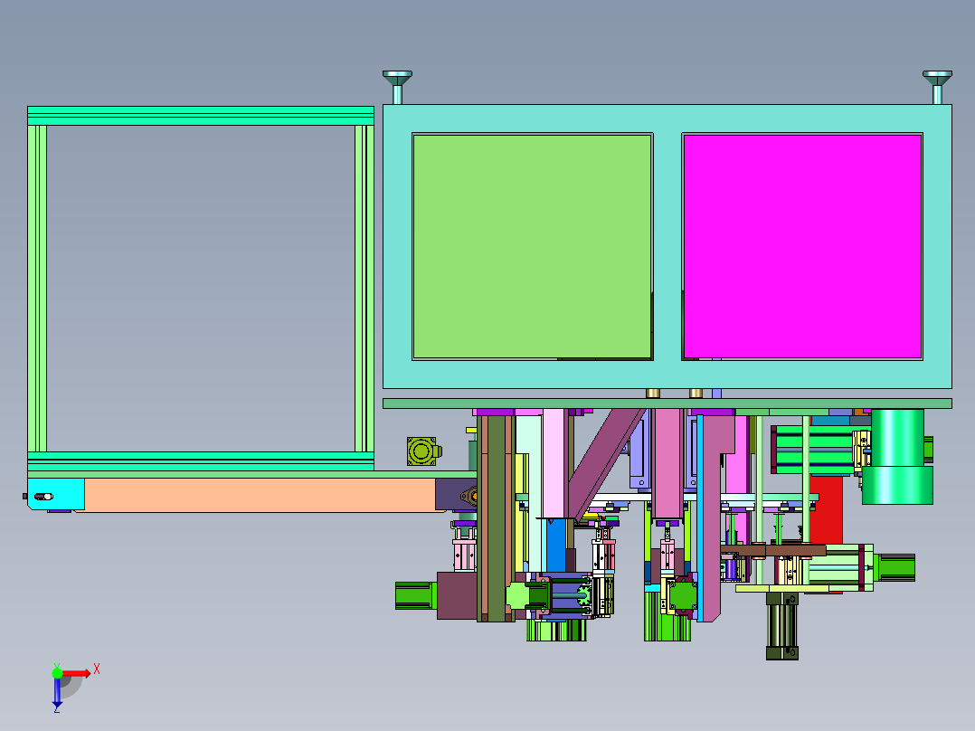 电子风扇转盘式组合机俯视图