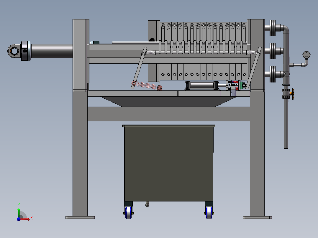 振打压滤机前视图