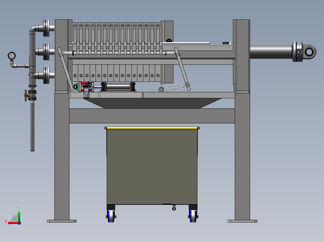 振打压滤机后视图