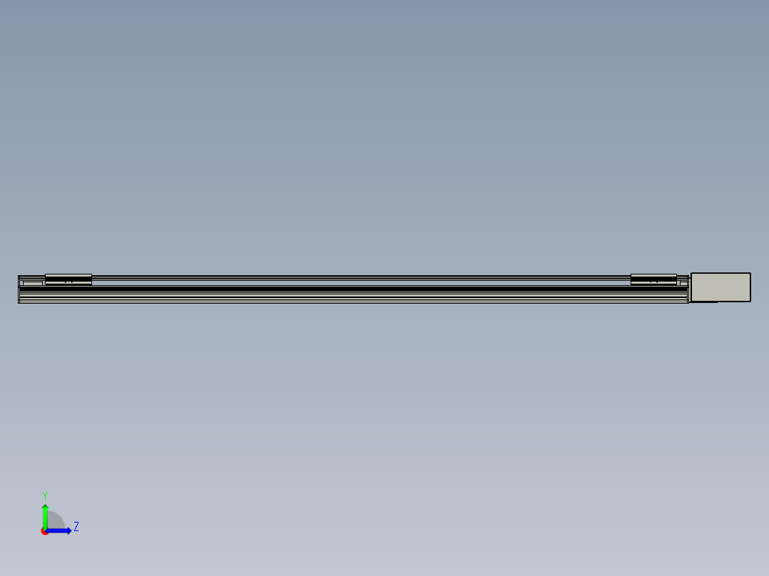 直线模组LHB17-L40-S1900-BL设计图纸左视图