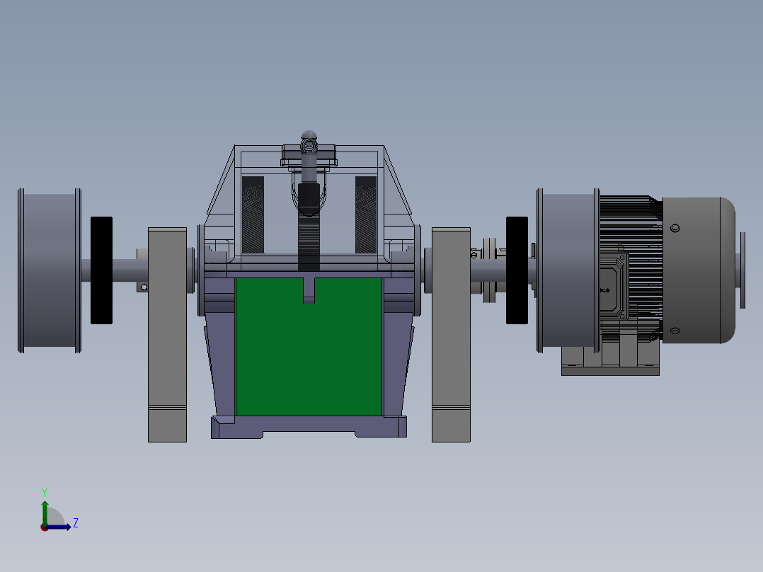 Q177-塔式起重机行走部减速装置设计【三维SolidWorks】没说明书左视图