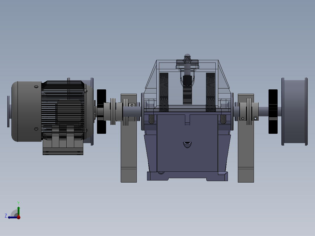 Q177-塔式起重机行走部减速装置设计【三维SolidWorks】没说明书右视图