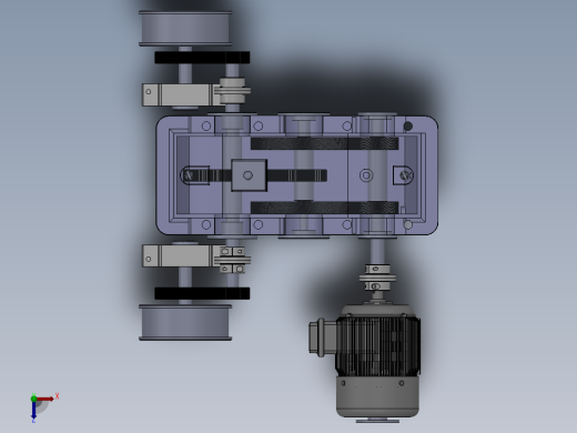 Q177-塔式起重机行走部减速装置设计【三维SolidWorks】没说明书俯视缩略图