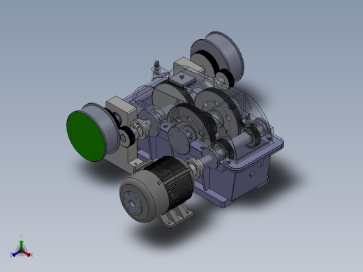 Q177-塔式起重机行走部减速装置设计【三维SolidWorks】没说明书正等轴测缩略图