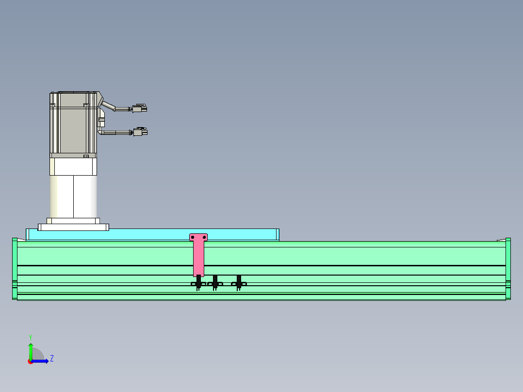 东锦齿条传动DH270G-L167-S350-BU-减速机+750W左视图