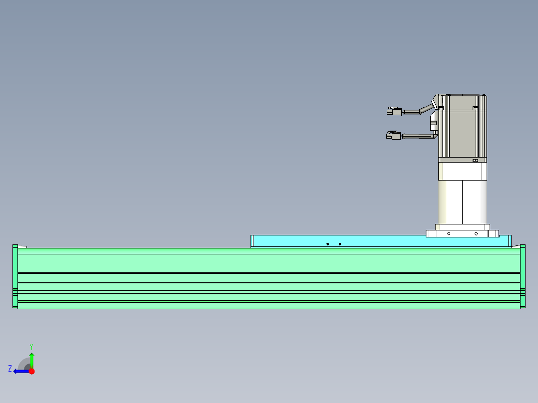 东锦齿条传动DH270G-L167-S350-BU-减速机+750W右视图