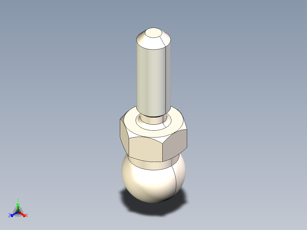 型材-KJN M8X25 THREADED ROD 098DM08025M正等轴测图