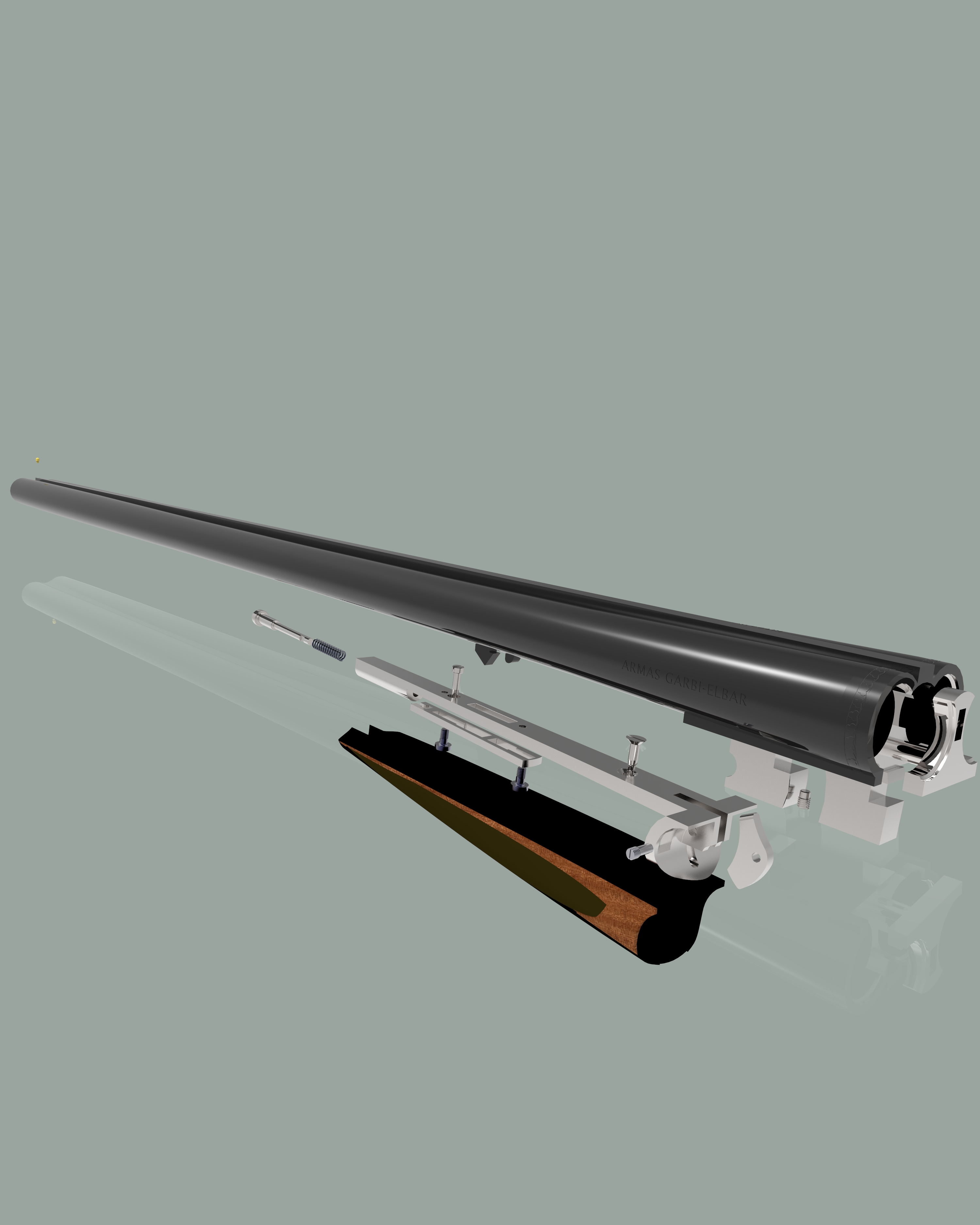 加尔比双管猎枪第1部分枪管总成