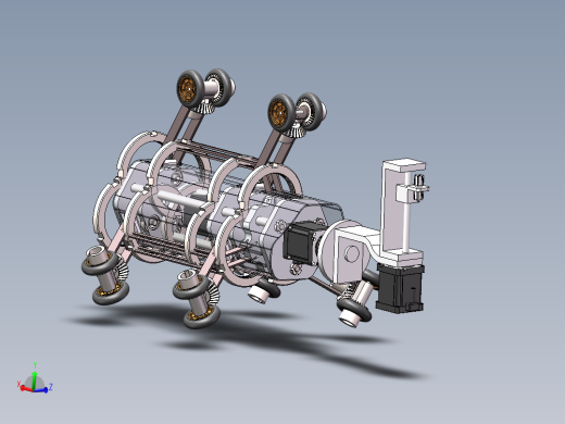管道喷涂机器人总装三维