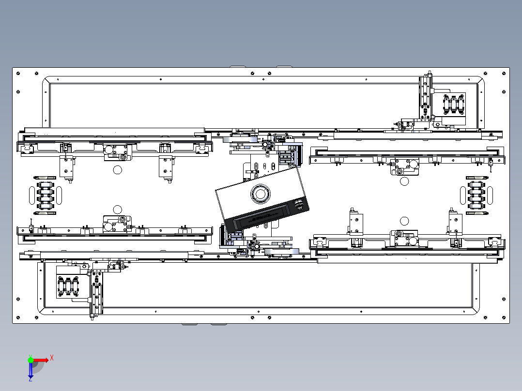 灯条贴胶带自动机 自动贴胶机 贴辅料俯视图