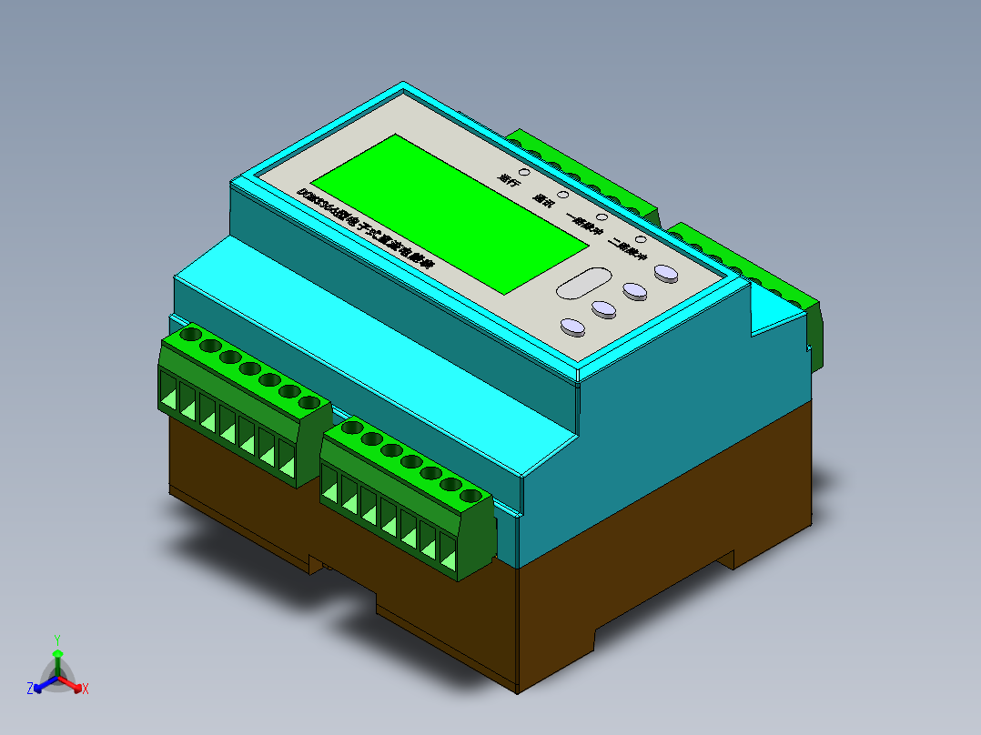 直流桩电能表DCM3366D-J2正等轴测图