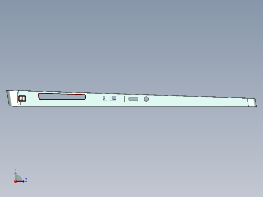 屏幕金属外壳铣四周侧孔CNC编程程序模型左视缩略图