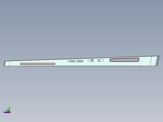 屏幕金属外壳铣四周侧孔CNC编程程序模型右视缩略图