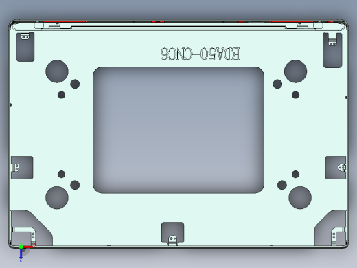 屏幕金属外壳铣四周侧孔CNC编程程序模型俯视缩略图