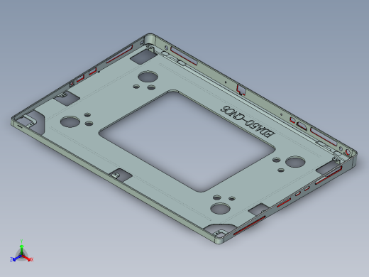屏幕金属外壳铣四周侧孔CNC编程程序模型正等轴测缩略图