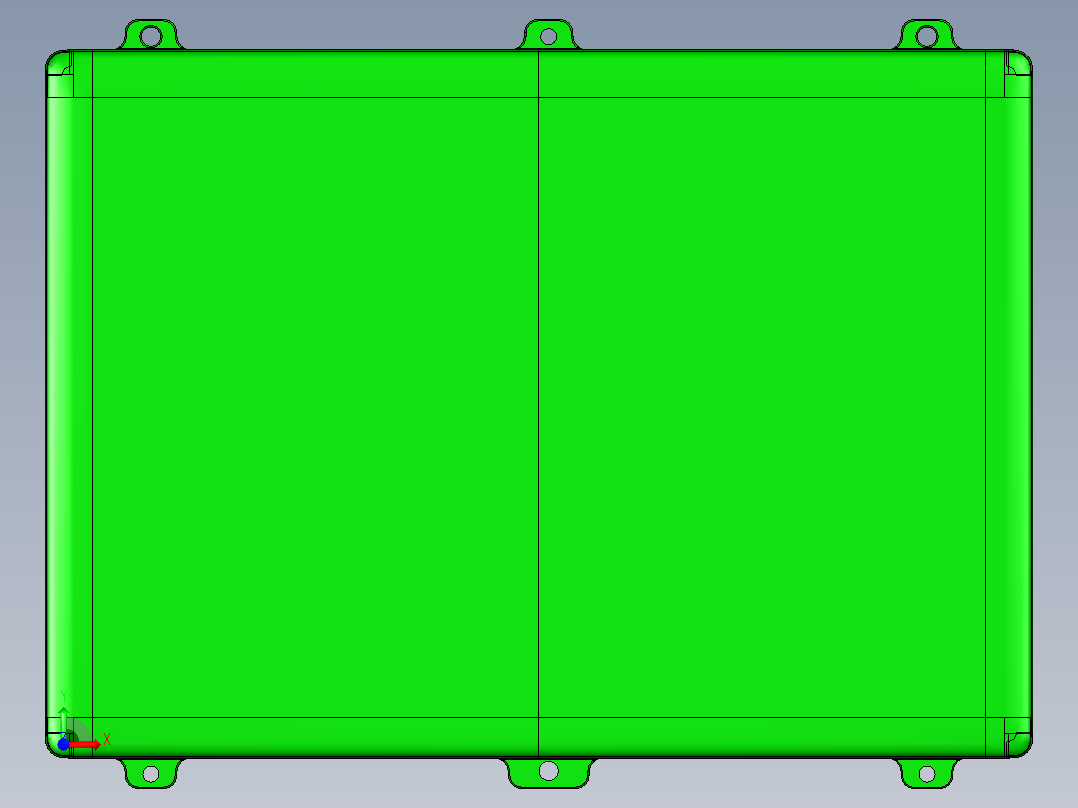 笔记本A壳全铣铣LOGO字符槽程序模型前视图