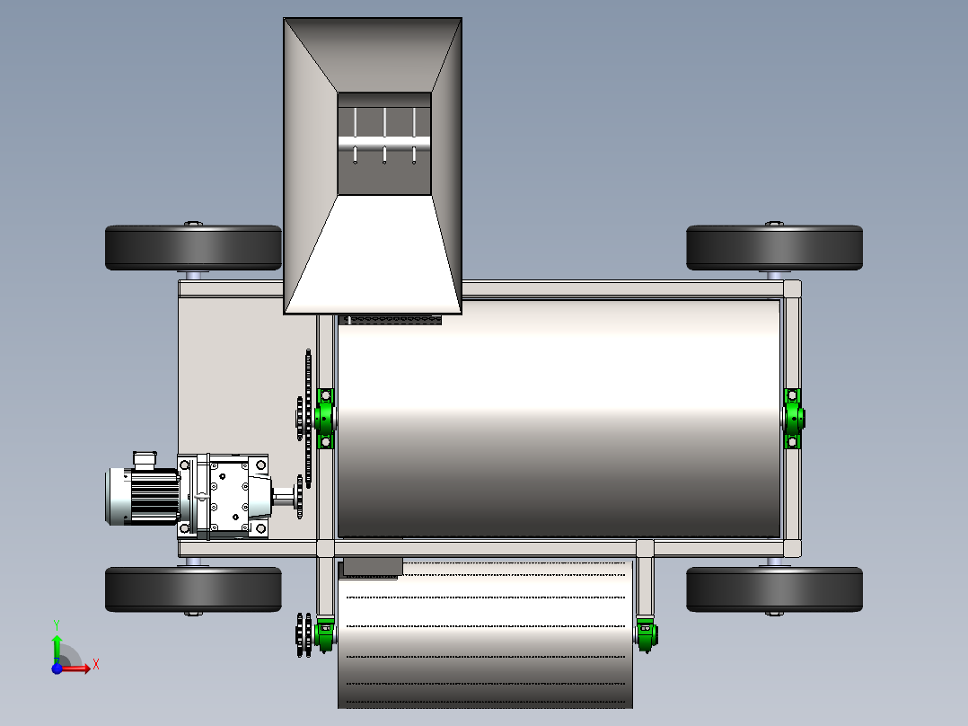 籽葫芦瓜取籽机3D 装配图 部装图前视图