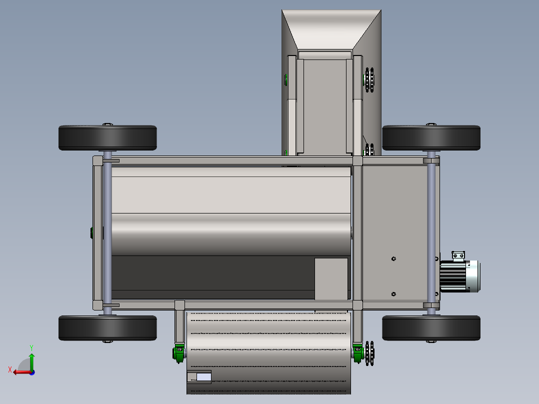 籽葫芦瓜取籽机3D 装配图 部装图后视图