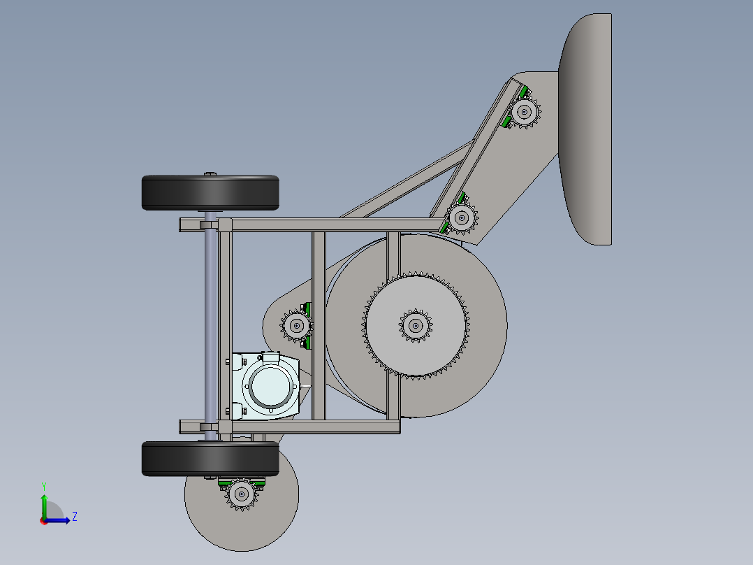 籽葫芦瓜取籽机3D 装配图 部装图左视图