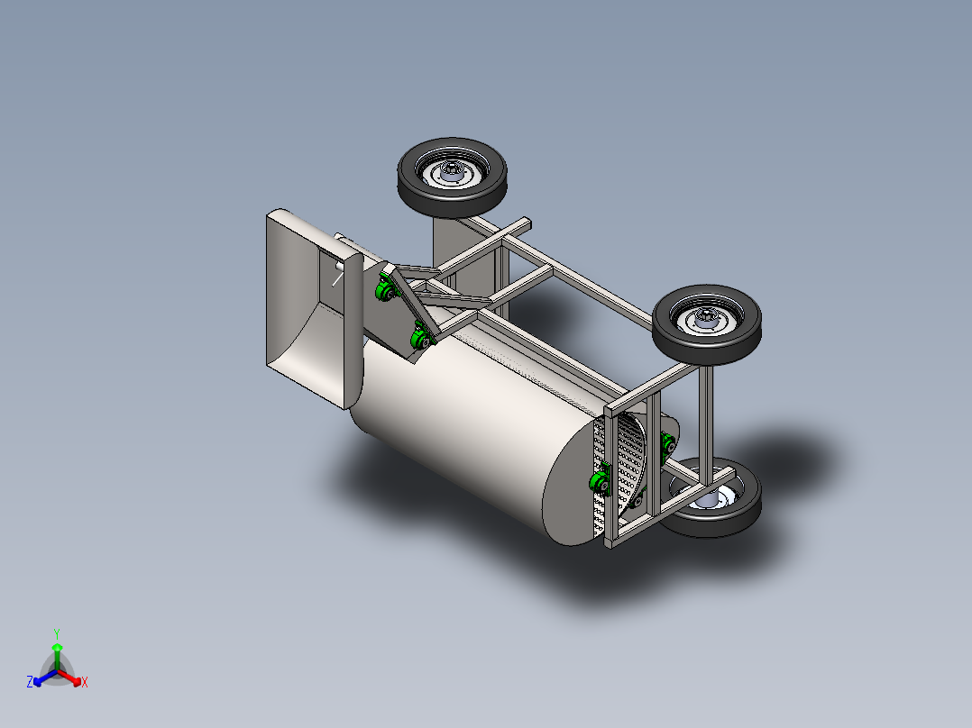 籽葫芦瓜取籽机3D 装配图 部装图正等轴测图