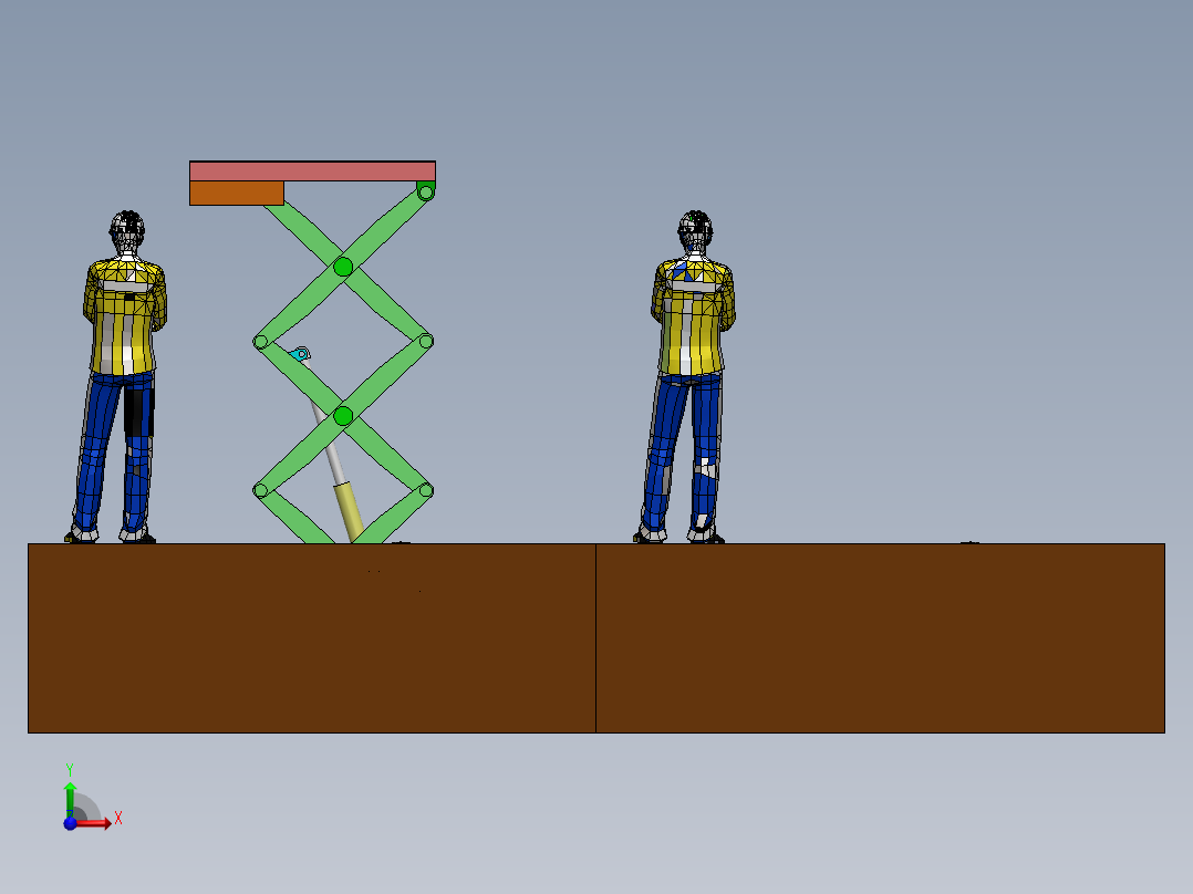 剪叉式升降机 、升降机(77)前视图