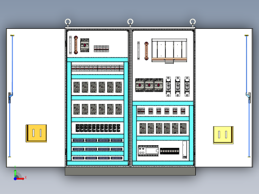 双柜组装12路交流接触器刀开关plc控制柜 56316前视缩略图