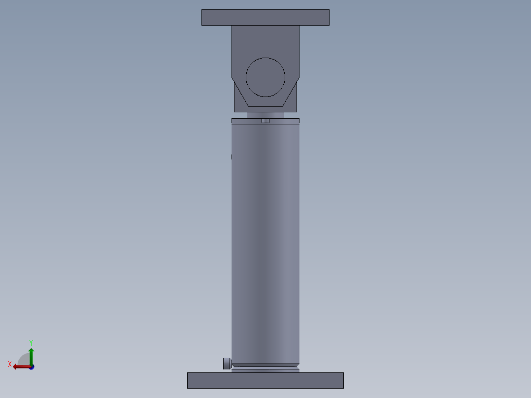 焊接型液压缸110x70x330毫米后视图