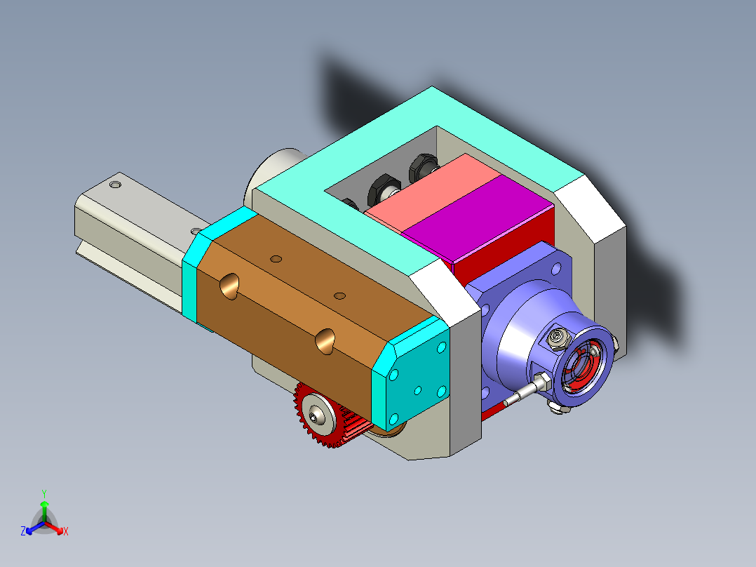 一款实用齿轮齿条旋转组件