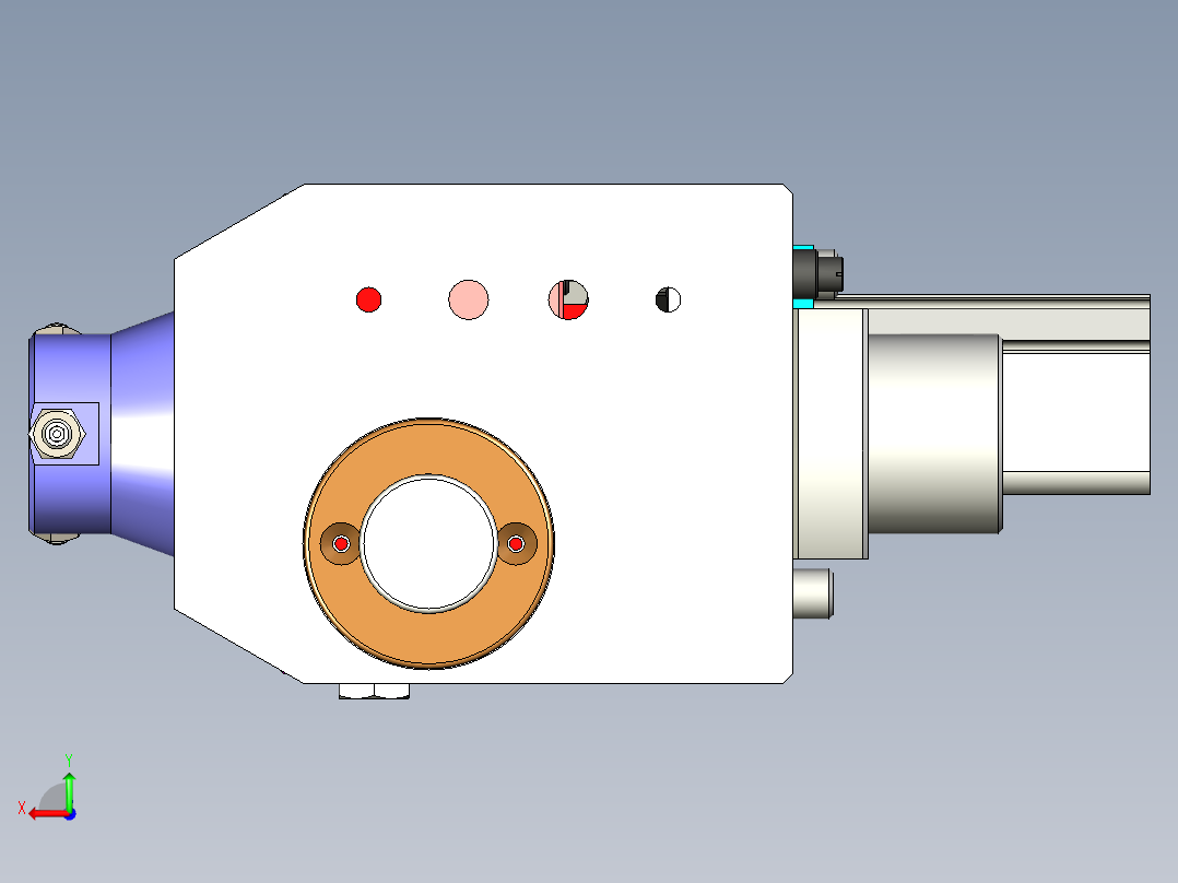 一款实用齿轮齿条旋转组件后视图