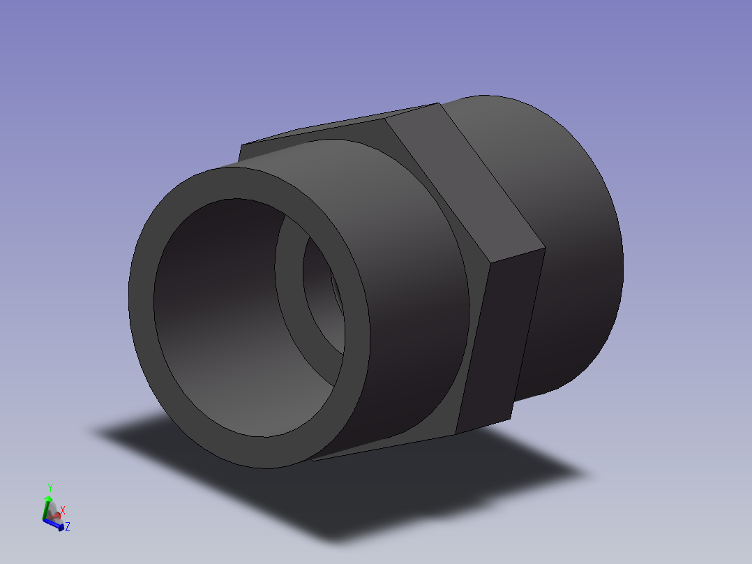 COUPLING_DN20_PN10_U-PVC主视图