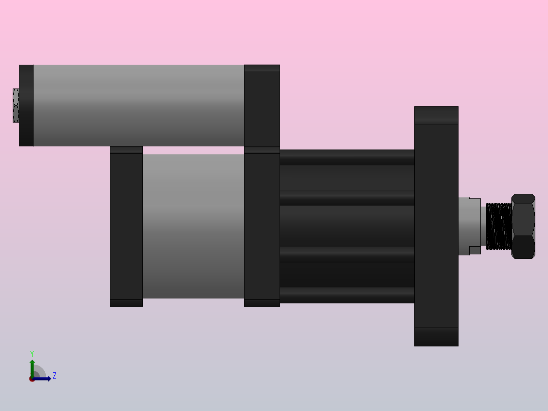 MPT-30T系列标准型[MPT-150-50-5-30T-M1-S1-0°]可调型气压增压缸左视图