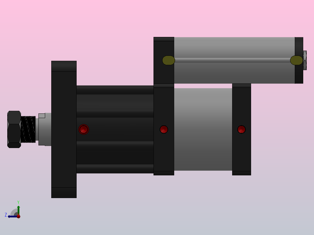 MPT-30T系列标准型[MPT-150-50-5-30T-M1-S1-0°]可调型气压增压缸右视图
