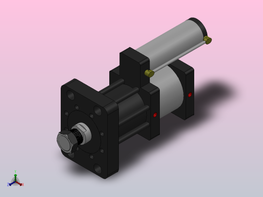 MPT-30T系列标准型[MPT-150-50-5-30T-M1-S1-0°]可调型气压增压缸正等轴测缩略图