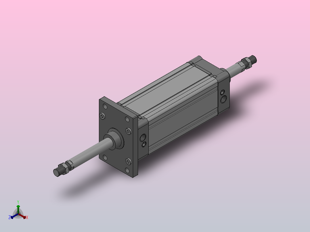 SED双轴复动型气缸SED 100×175-S主视图