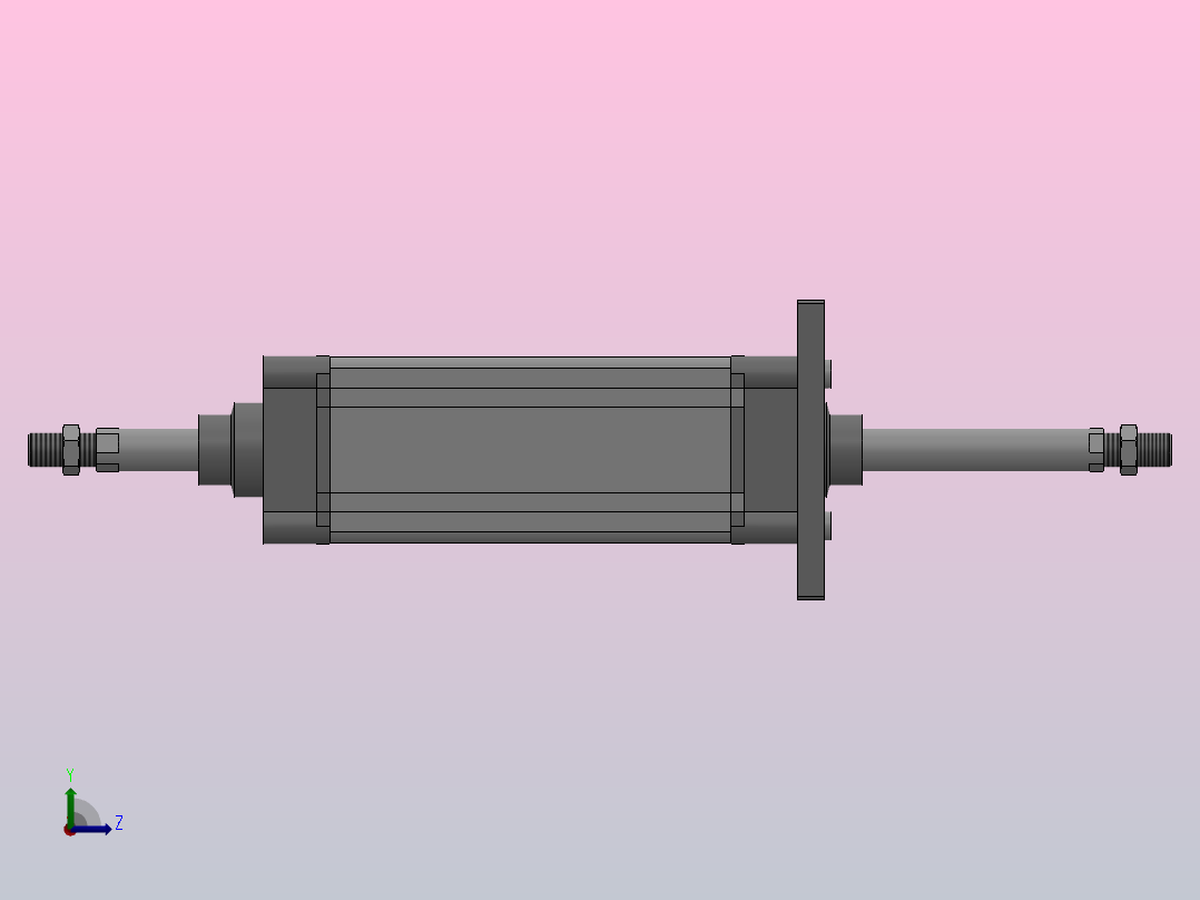 SED双轴复动型气缸SED 100×175-S左视图
