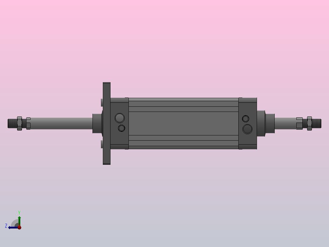 SED双轴复动型气缸SED 100×175-S右视图