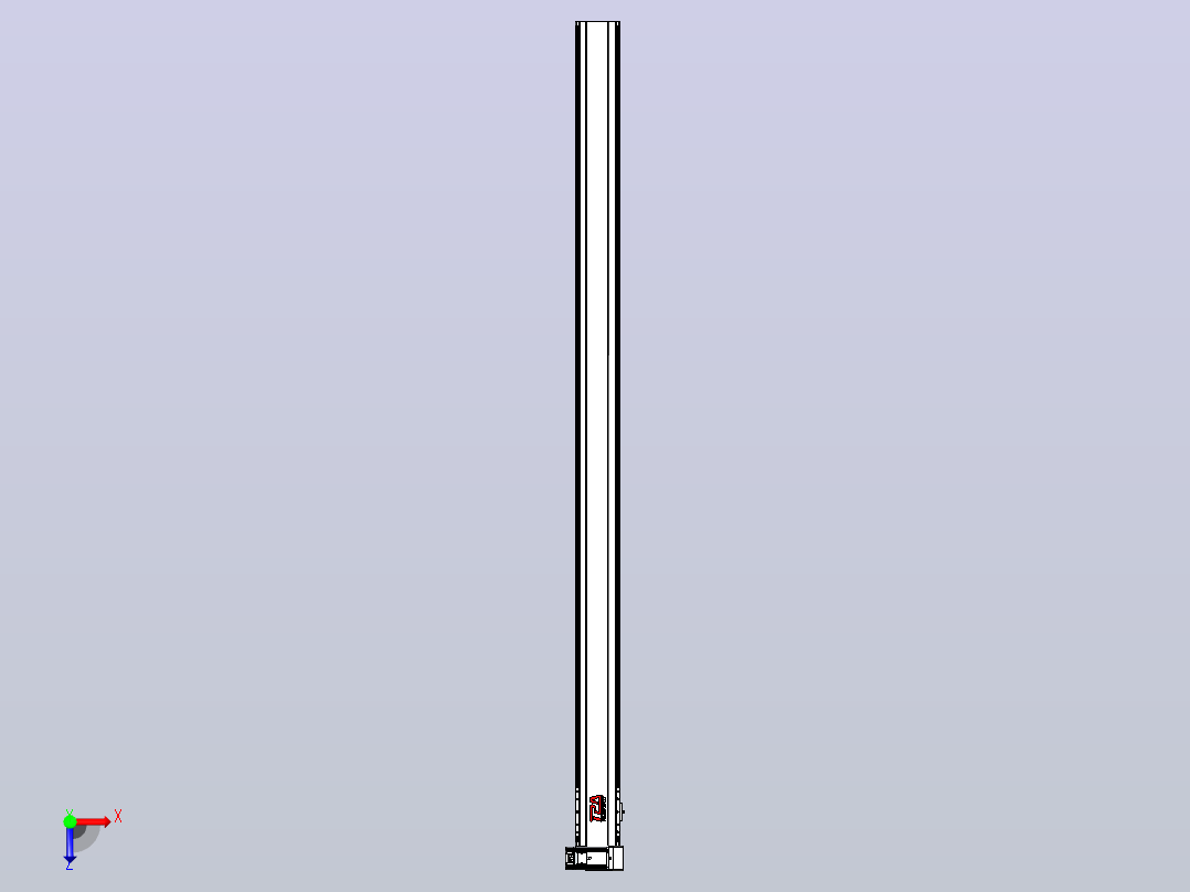 皮带直线轴半封闭可选导轨TPA-HNB-120D-110-L2000-RU-Y-P40-N3俯视图