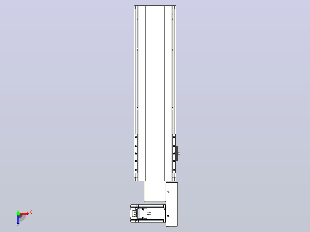 皮带直线轴半封闭可选导轨TPA-HNB-140D-120-L350-MR-C-P40-N3俯视图