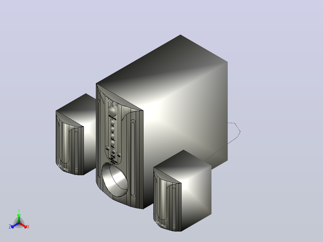扬声器 3D模型正等轴测图