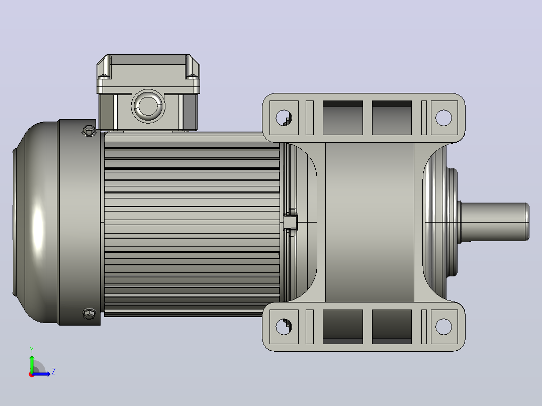 小型三相带刹车三维1.5KW3LS三相带刹车左视图