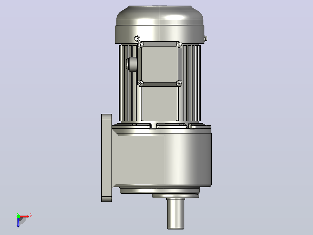 小型三相带刹车三维1.5KW3LS三相带刹车俯视图