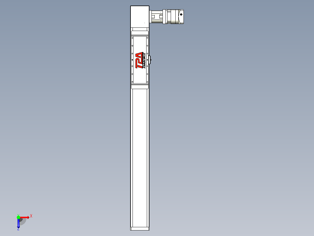 伺服电机集成皮带传动直线执行器TPA-OCB-120-224-L750-DL-J90-N3俯视图