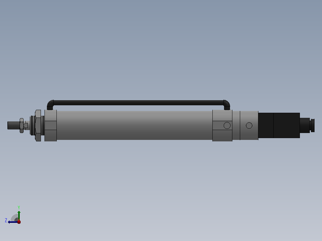 10Y-2V系列无给油润滑气缸(带阀型)[10Y-2VSD40N200A8-SD]右视图