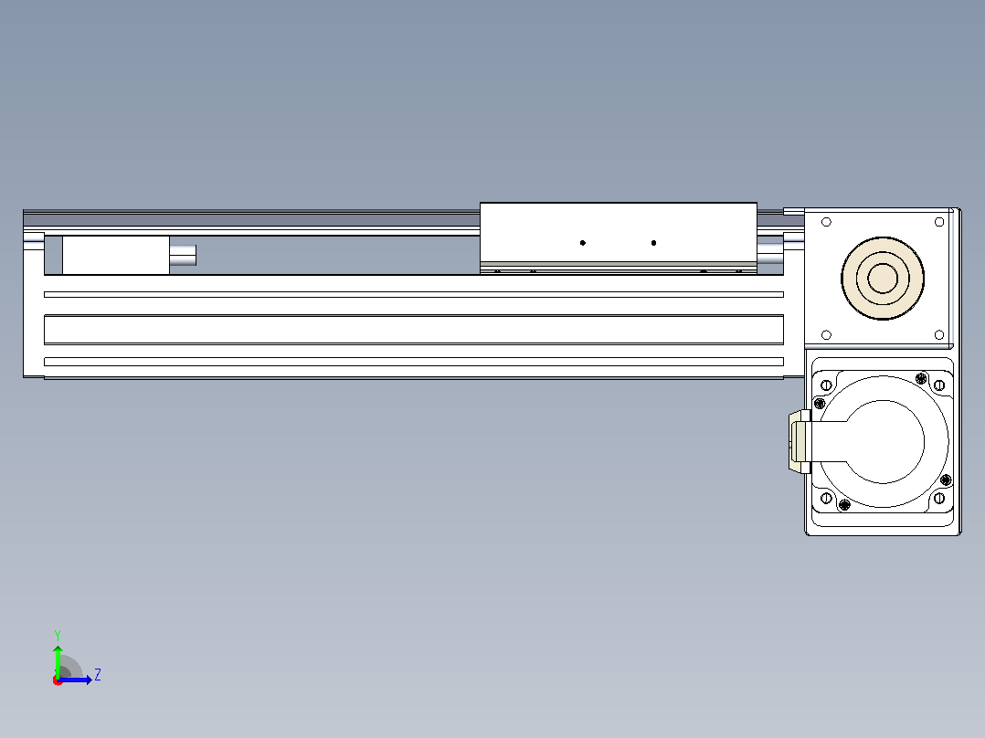 皮带直线轴半封闭可选导轨TPA-HNB-175D-140-L150-RP-C-P75-N3左视图