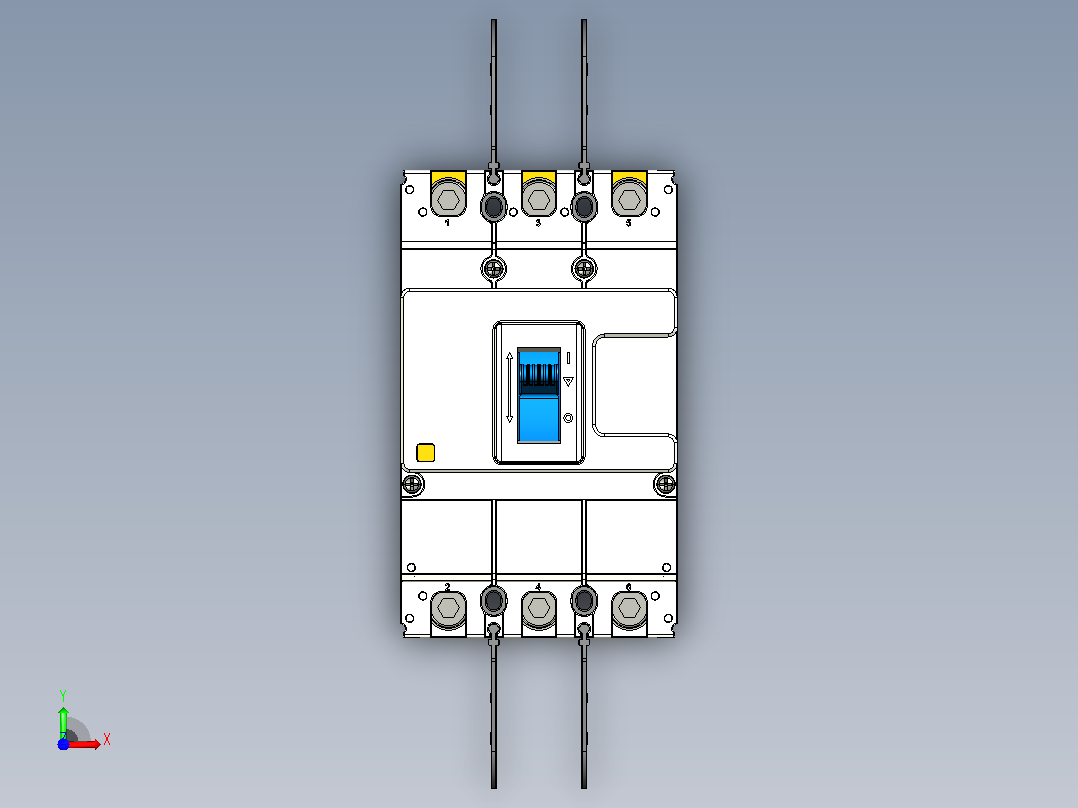 NM5-125Q 3P塑料外壳式断路器三维模型202209前视图