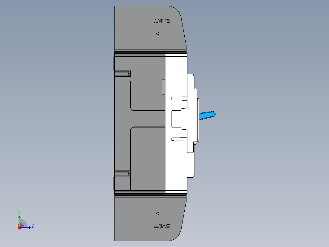NM5-125Q 3P塑料外壳式断路器三维模型202209左视图